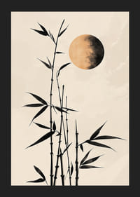 Bambu under en mystisk måne skapar en harmonisk atmosfär-5