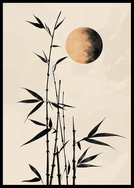 Bamboo under a mysterious moon creates a harmonious atmosphere-12