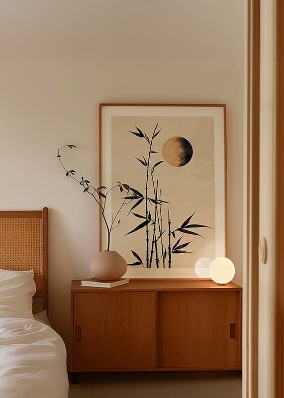 Bamboo under a mysterious moon creates a harmonious atmosphere-12