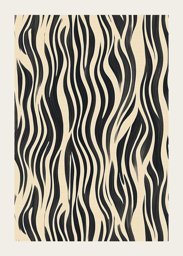 Czarne paski na kremowym tle tworzą odważną, egzotyczną atmosferę-12