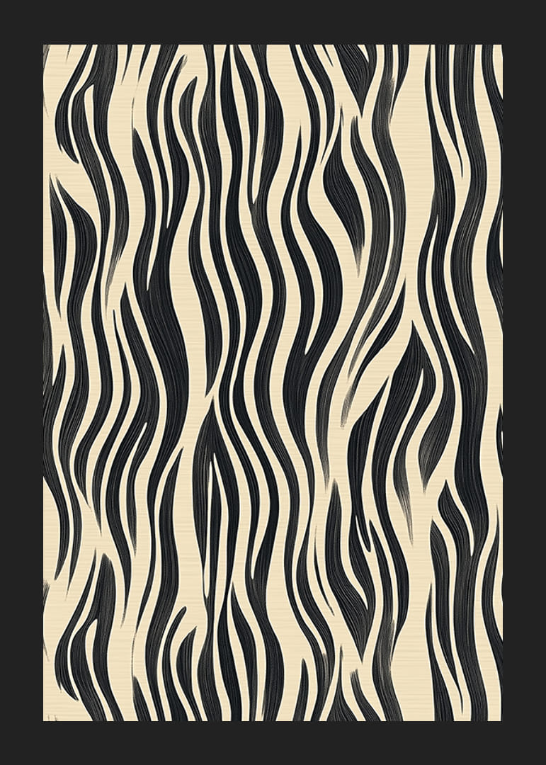 Czarne paski na kremowym tle tworzą odważną, egzotyczną atmosferę-12