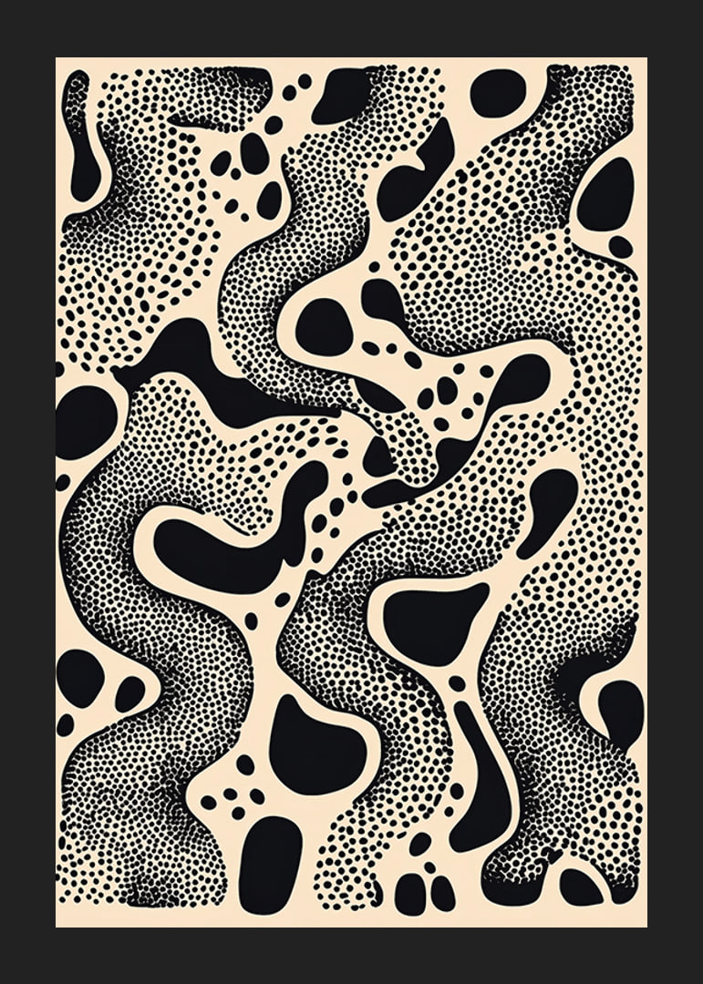 Black and white patterns create a hypnotic dance of dots and shapes-12