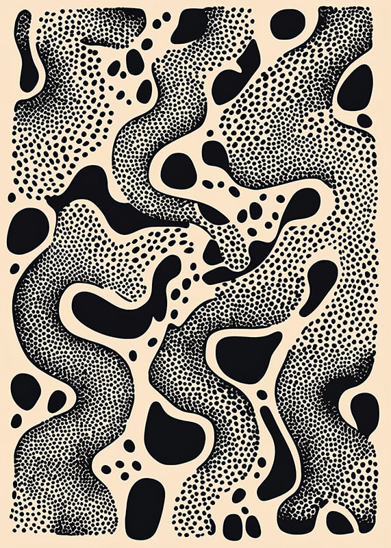 Black and white patterns create a hypnotic dance of dots and shapes-12