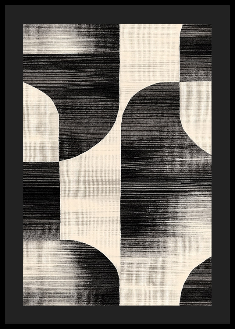 Black and white lines create a harmonious, abstract design-12