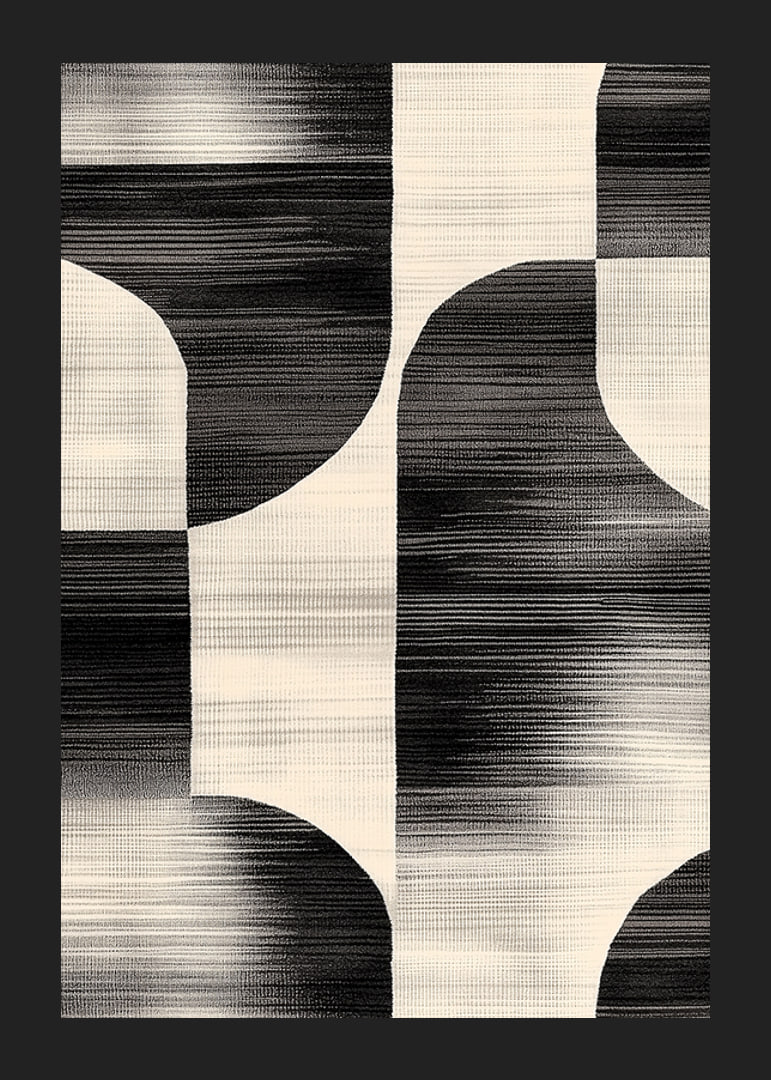 Black and white lines create a harmonious, abstract design-12