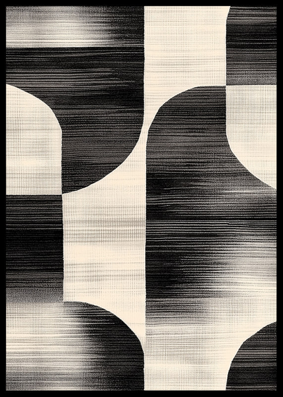 Black and white lines create a harmonious, abstract design-12