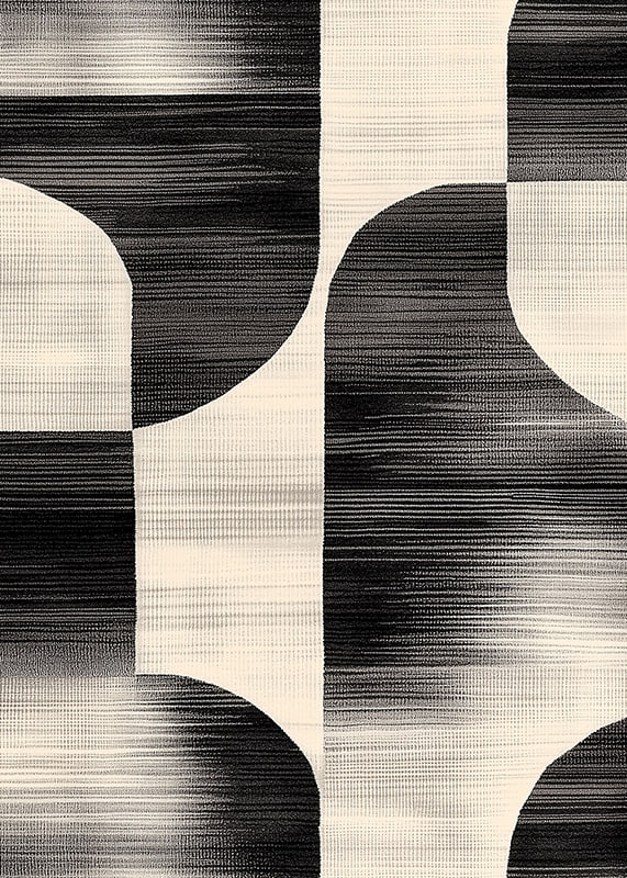 Black and white lines create a harmonious, abstract design-12