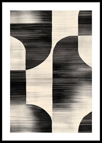 Black and white lines create a harmonious, abstract design-0