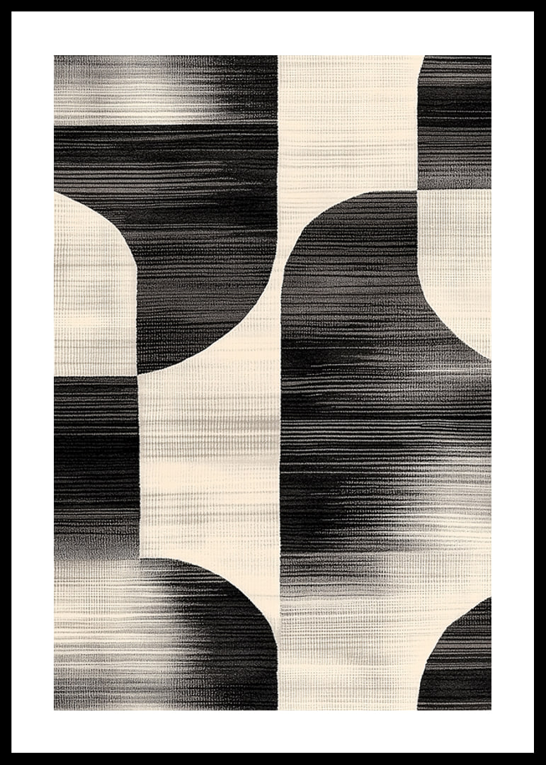 Black and white lines create a harmonious, abstract design-12