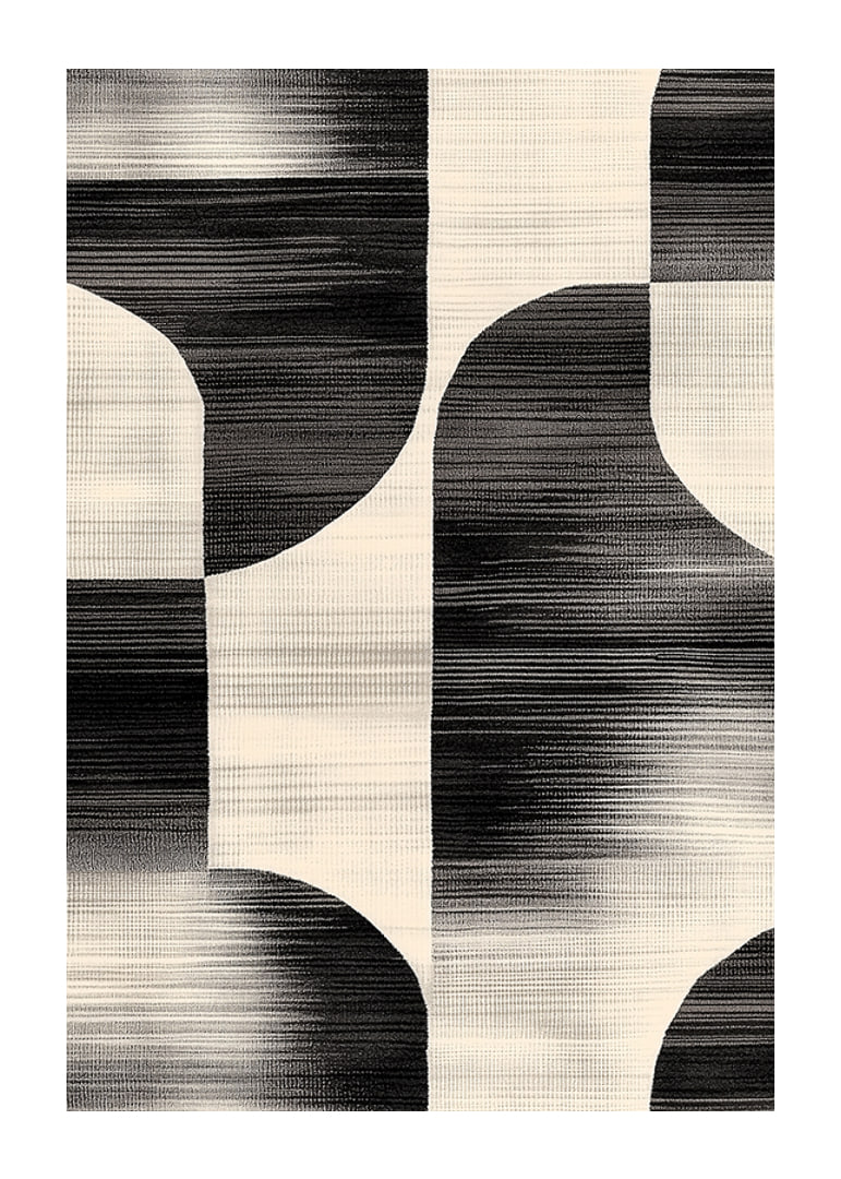 Black and white lines create a harmonious, abstract design-12