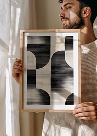 Black and white lines create a harmonious, abstract design-8