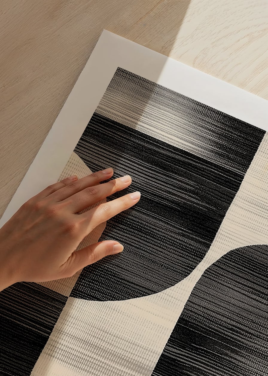 Black and white lines create a harmonious, abstract design-12