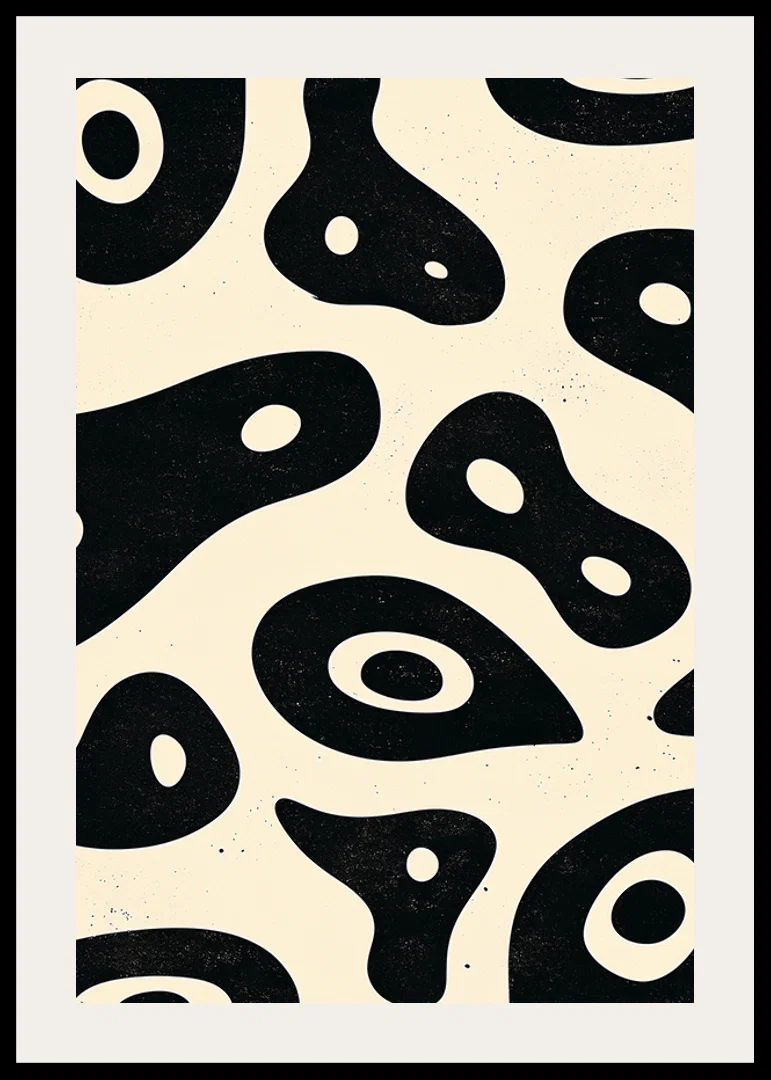 Black and white shapes in an organic, flowing style on the poster-12