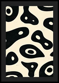Black and white shapes in an organic, flowing style on the poster-4