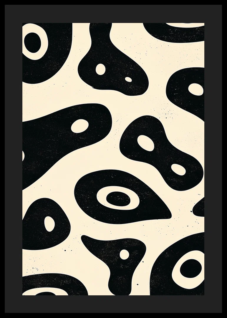 Black and white shapes in an organic, flowing style on the poster-12