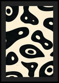 Čiernobiele tvary v organickom, plynulom štýle na plagáte-4