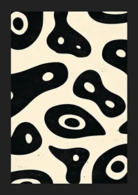 Black and white shapes in an organic, flowing style on the poster-5