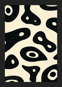 Čiernobiele tvary v organickom, plynulom štýle na plagáte-5