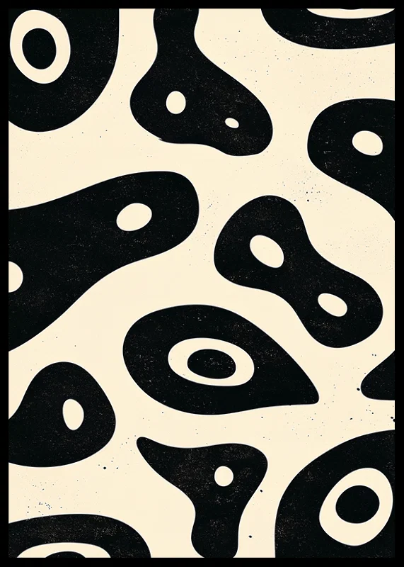 Black and white shapes in an organic, flowing style on the poster-12