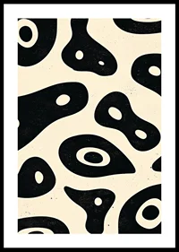 Black and white shapes in an organic, flowing style on the poster-0