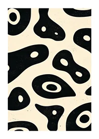Black and white shapes in an organic, flowing style on the poster-1