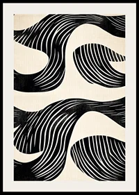 Black and white lines create hypnotic patterns in this artistic poster-2