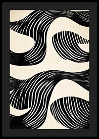Black and white lines create hypnotic patterns in this artistic poster-4