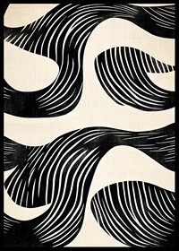 Black and white lines create hypnotic patterns in this artistic poster-6