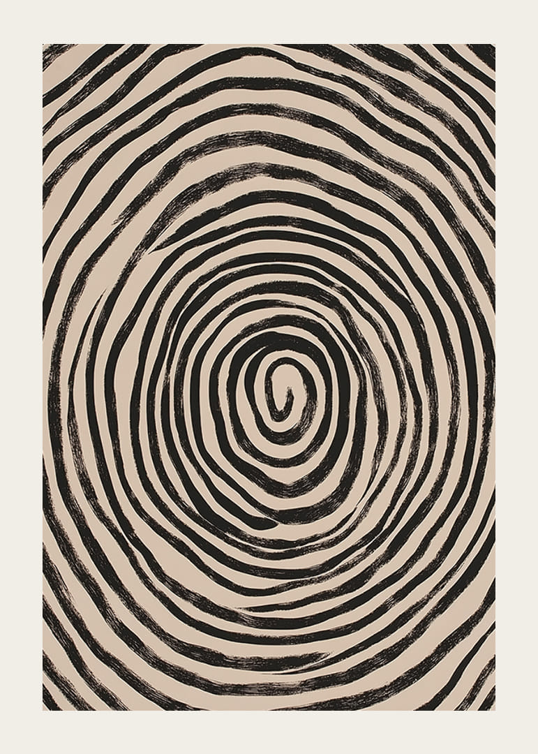 Les cercles noirs et blancs créent une abstraction visuelle hypnotique-12