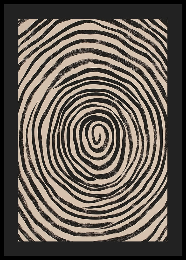 Les cercles noirs et blancs créent une abstraction visuelle hypnotique-12