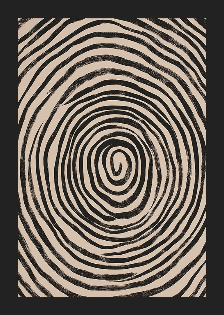 Les cercles noirs et blancs créent une abstraction visuelle hypnotique-12