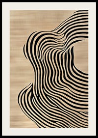 Black lines flow over beige background, creating movement-2