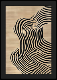 Svarte linjer flyter over beige bakgrunn og skaper bevegelse-4