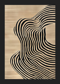 Svarte linjer flyter over beige bakgrunn og skaper bevegelse-5