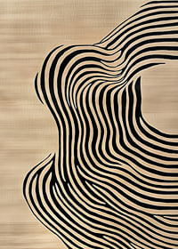 Black lines flow over beige background, creating movement-7