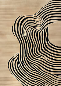 Des lignes noires coulent sur un fond beige, créant du mouvement-3