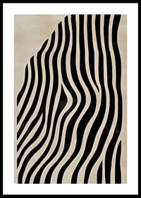 Svarta linjers vågor genom beige bakgrund skapar modern elegans-0