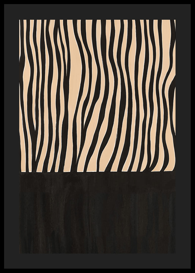 Elegantiškos juodos ir baltos juostelės sukuria hipnotizuojantį ritmą kambaryje-12