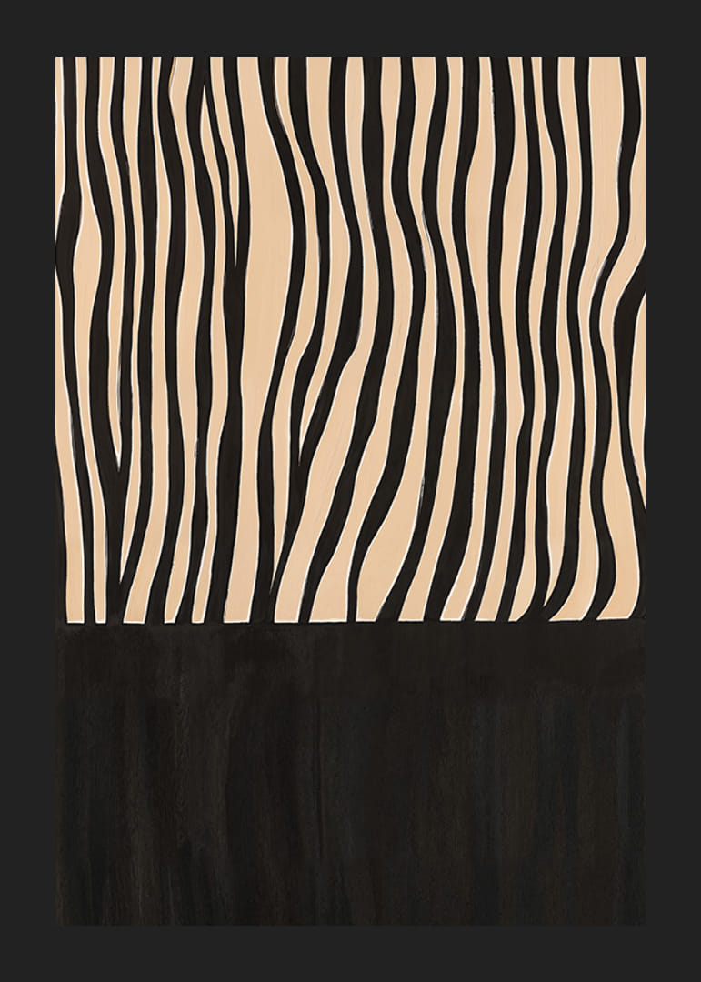 Elegantiškos juodos ir baltos juostelės sukuria hipnotizuojantį ritmą kambaryje-12