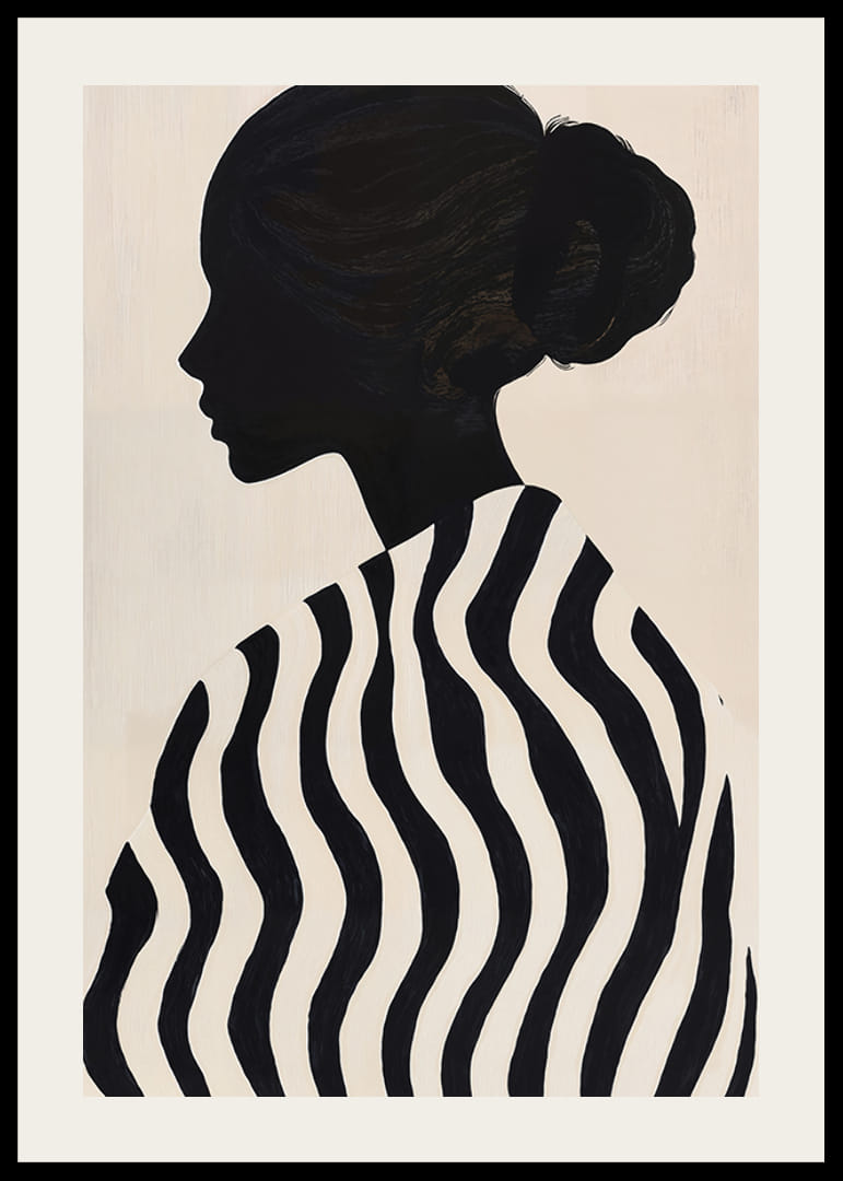 Elegants siluets pret virpuļojošu rakstu rada dziļumu un noslēpumainību-12