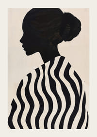 Elegants siluets pret virpuļojošu rakstu rada dziļumu un noslēpumainību-3