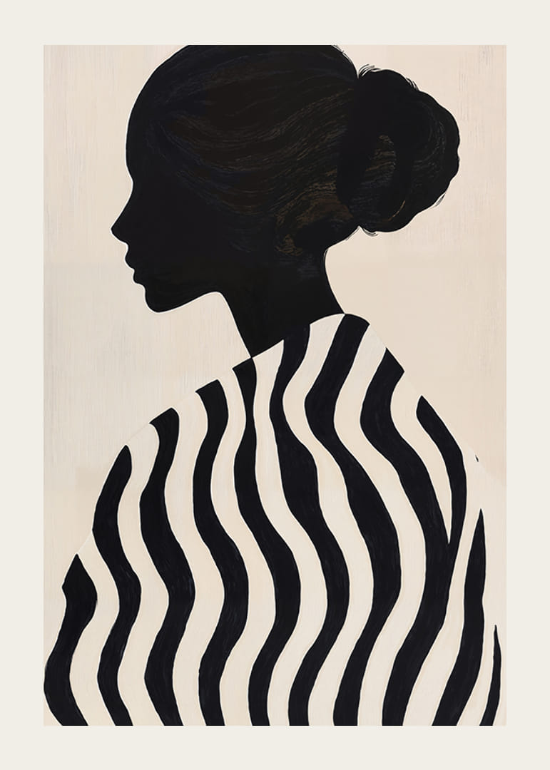 Elegants siluets pret virpuļojošu rakstu rada dziļumu un noslēpumainību-12