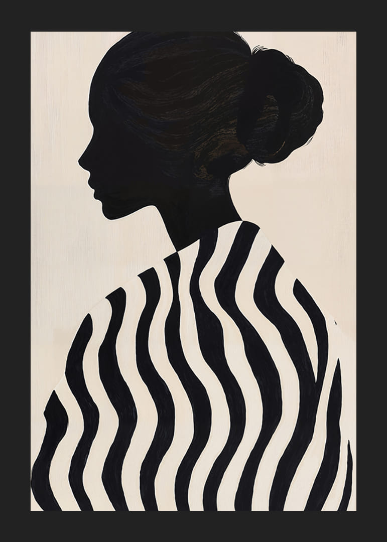 Elegants siluets pret virpuļojošu rakstu rada dziļumu un noslēpumainību-12