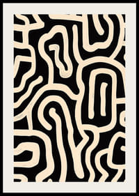 Čiernobiely plagát s vinutými čiarami v abstraktnom vzore-2