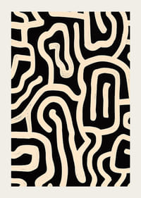 Čiernobiely plagát s vinutými čiarami v abstraktnom vzore-3