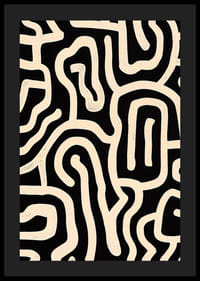 Čiernobiely plagát s vinutými čiarami v abstraktnom vzore-4