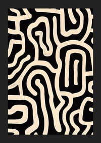 Čiernobiely plagát s vinutými čiarami v abstraktnom vzore-5