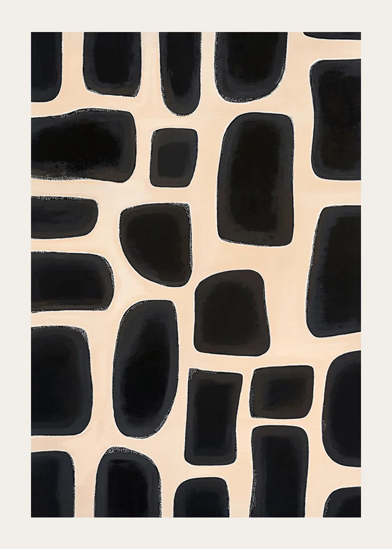 Black shapes arranged on a light background give a stylish elegance-12