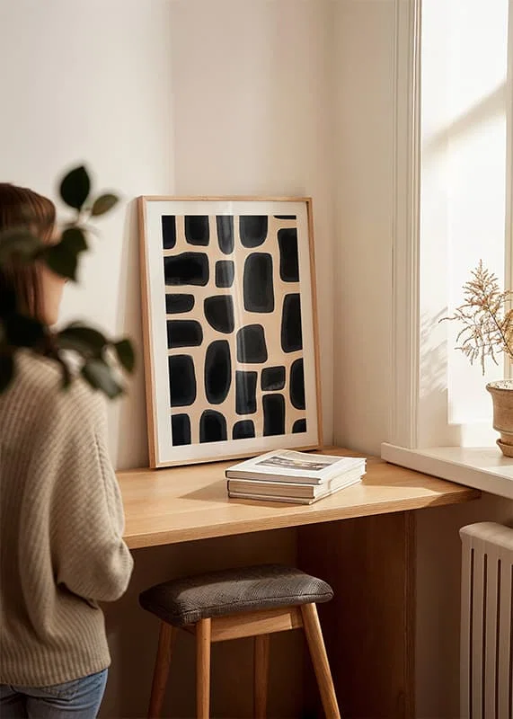 Black shapes arranged on a light background give a stylish elegance-12