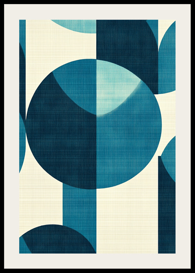 Stilvolle Kreise in harmonischer Symmetrie und tiefen Blautönen-12